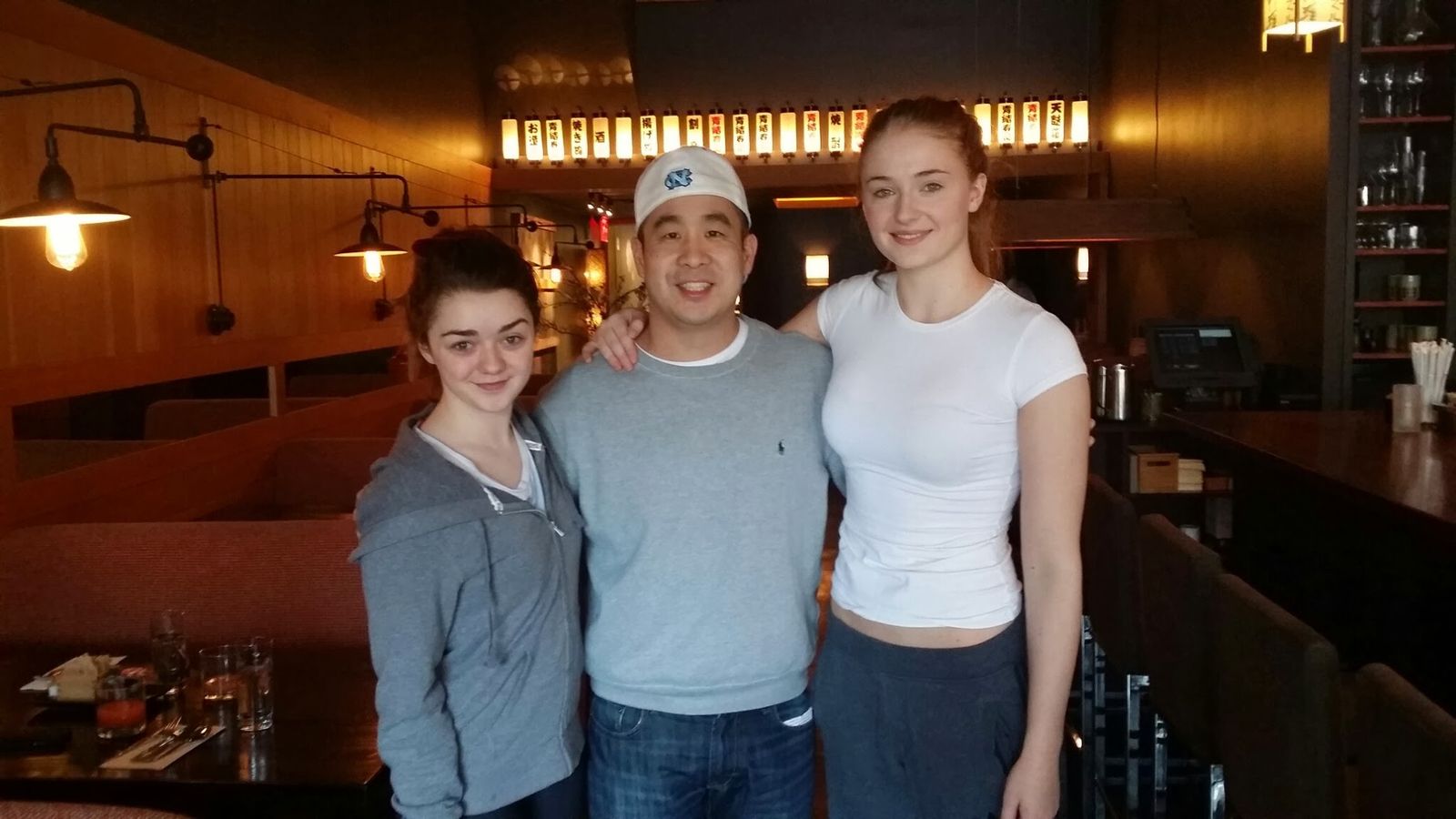 Tejune Kang at brunch with Sophie Turner and Maisie Williams in New York