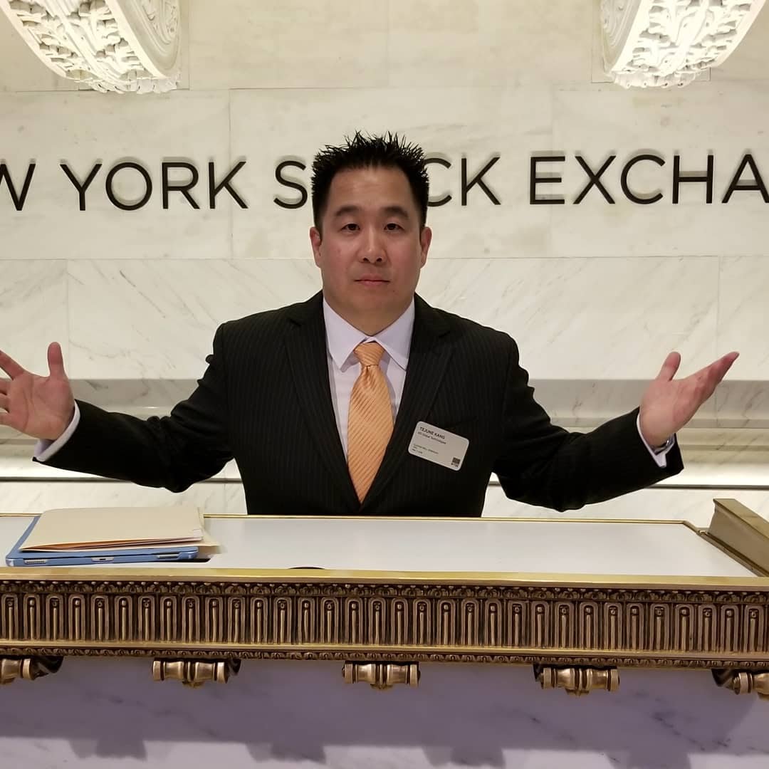 Tejune Kang at the New York Stock Exchange