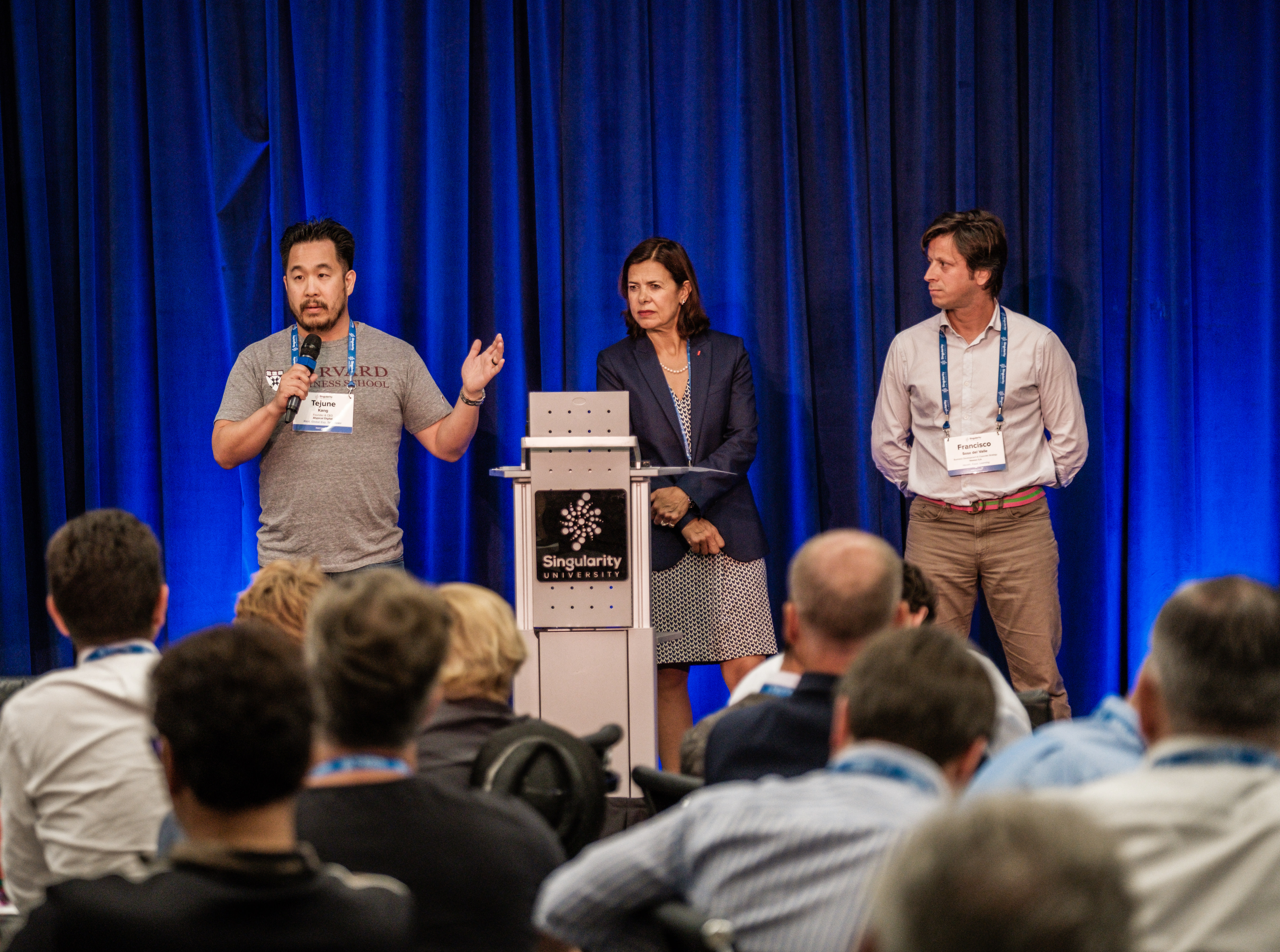 Tejune Kang speaking at Singularity University